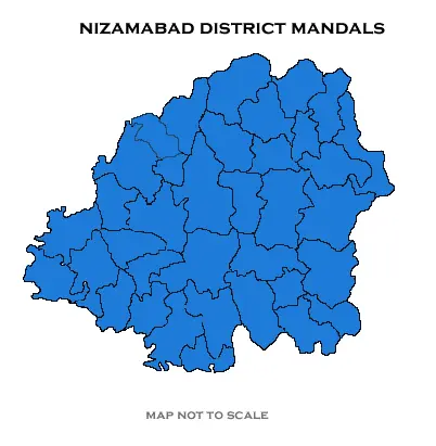 Map: Nizamabad District Mandals Outline Map