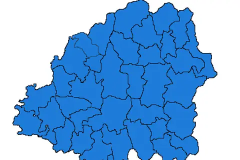 Map: Nizamabad District Mandals Outline Map