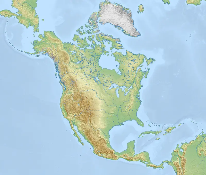 Map: North America Physical Map Blank