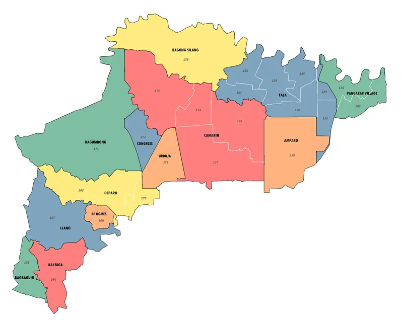 Map: North Caloocan Barangay Map with Area Names