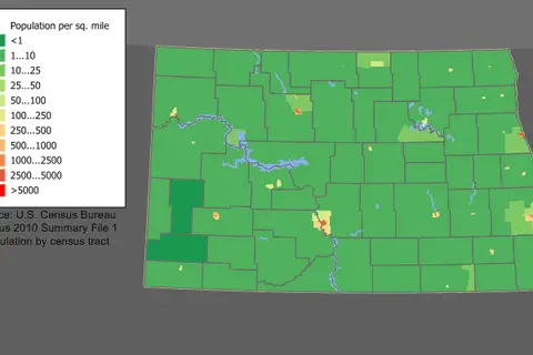 Map: North Dakota Population Map