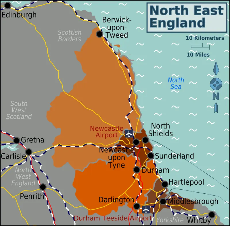Map: North East England Map