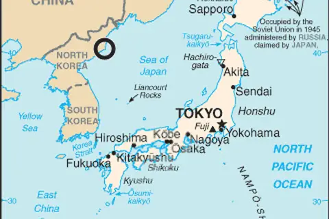 Map: North Korea Launch Site in Sea of Japan Map
