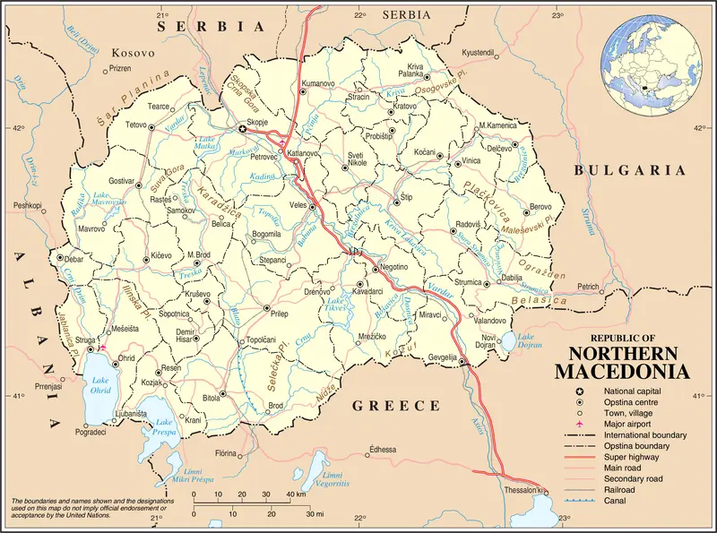 Map: North Macedonia Map