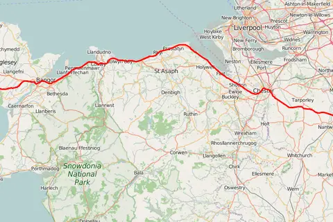 Map: North Wales Coast Line Map