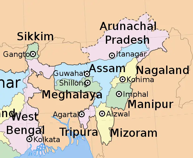 Map: Northeast India Map