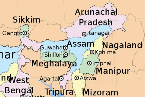 Map: Northeast India Map