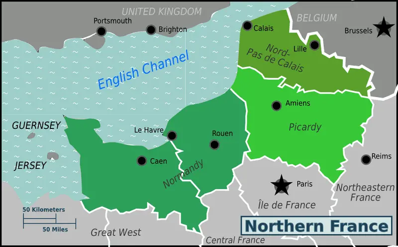 Map: Northern France Wv Map Png
