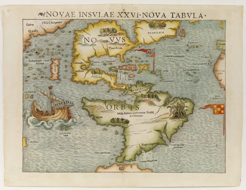 Map: Novae Insulae Nova Tabula New Map of the New World