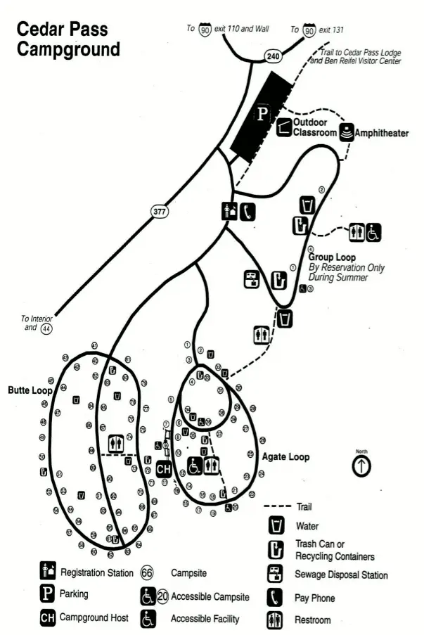 Map: Nps Badlandscedarpasscampground Map