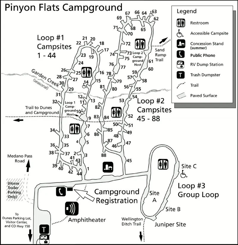 Map: Nps Greatsanddunespinyonflatscampground Map