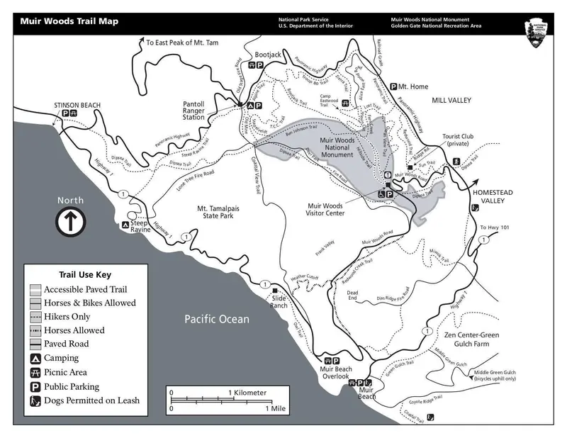 Map: Muir Woods Trail Map (NPS)
