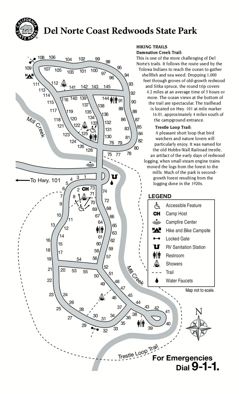 Map: Nps Redwoodmillcreekcampground Map