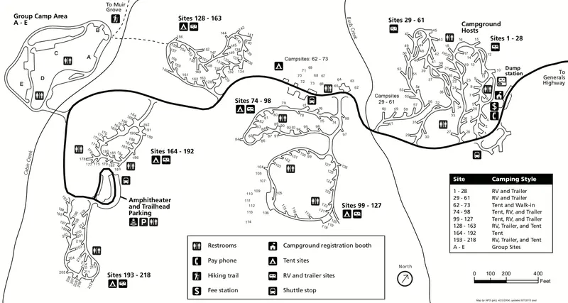 Map: Nps Sequoiakingscanyondorstcreekcampground Map