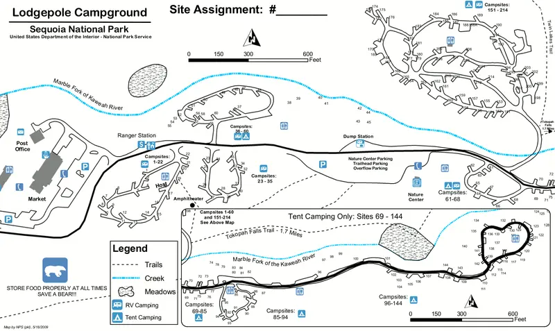 Map: Nps Sequoiakingscanyonlodgepolecampground Map