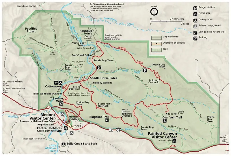 Map: Nps Theodorerooseveltsouthunit Map
