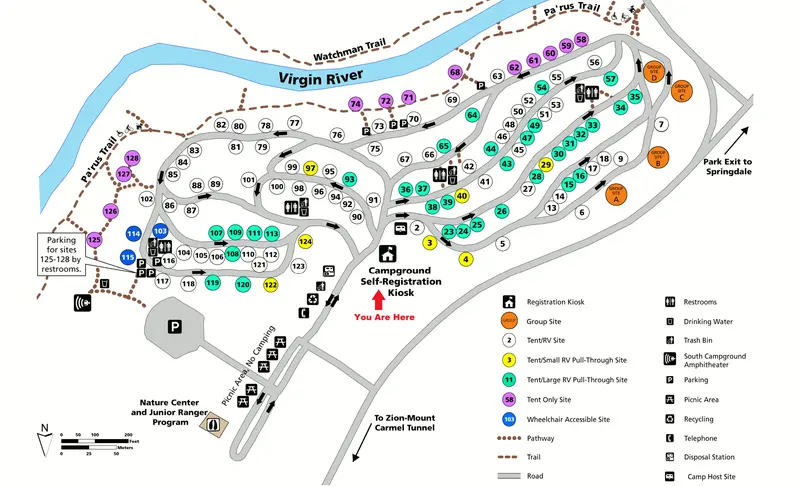 Map: Nps Zionsouthcampground Map