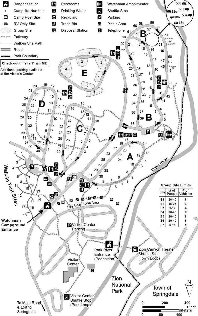 Map: Nps Zionwatchmancampground Map