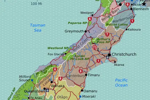 Map: Nz South Island Map2