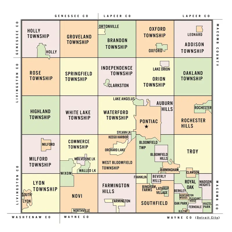 Map: Oakland County Mi Map Political Boundaries