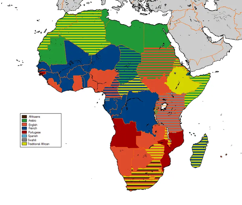 Map: Official Languagesmapafrica