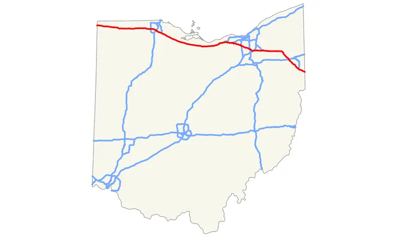 Map: Ohio Turnpike Map