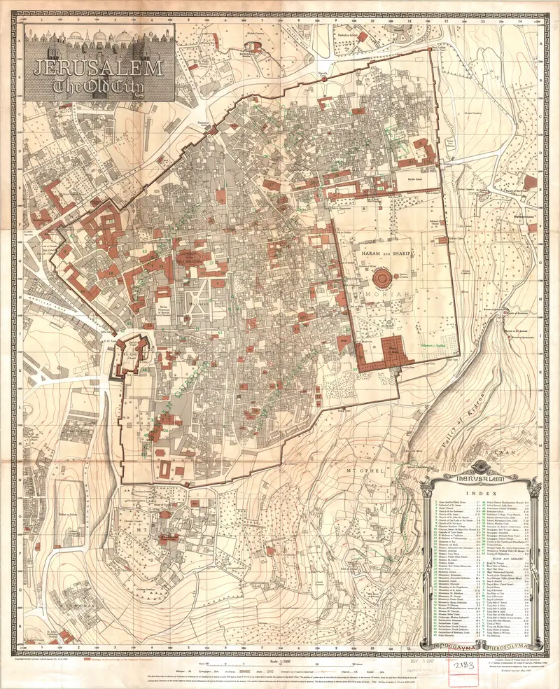Map: Old City of Jerusalem Map by Survey of Palestine Map 12500