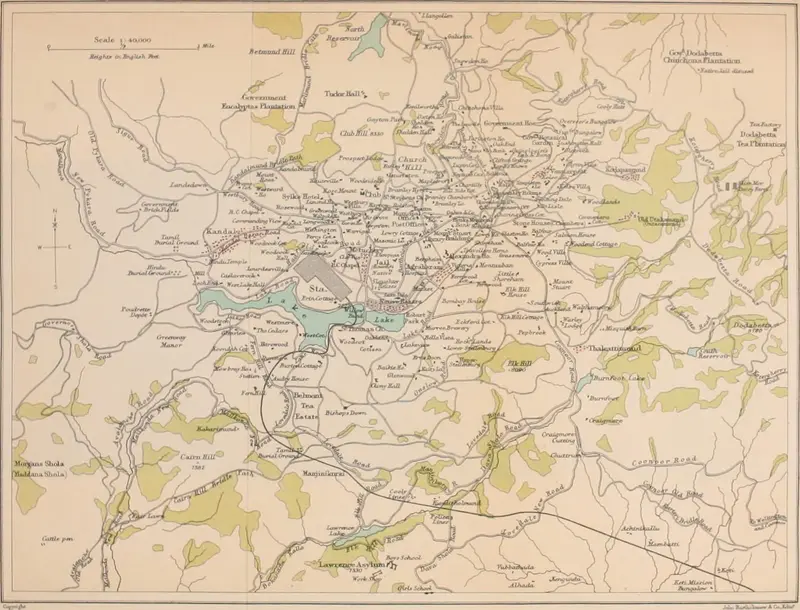 Map: Ootacamund Ooty Map 1911