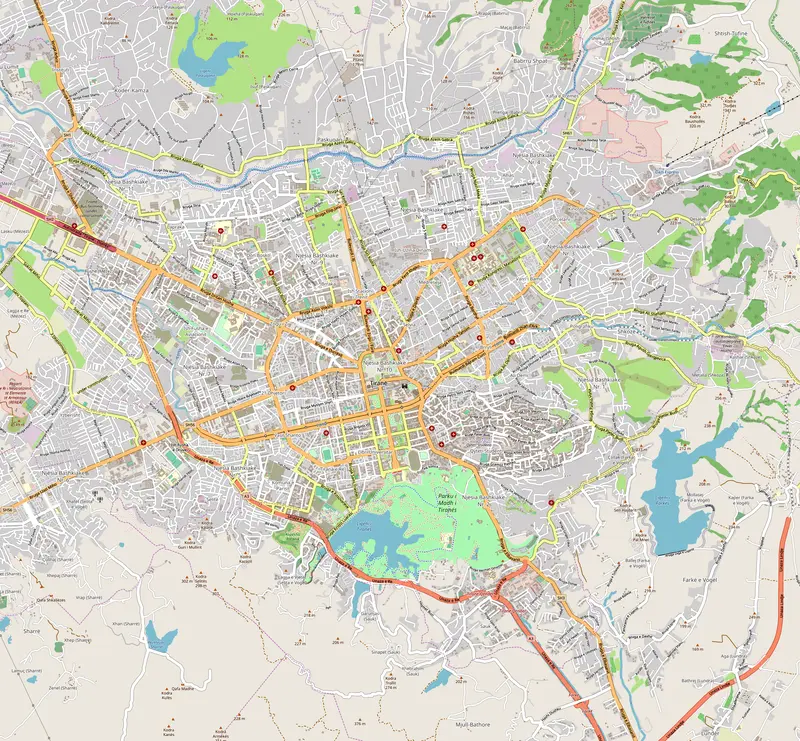 Map: Open Street Map Tirana