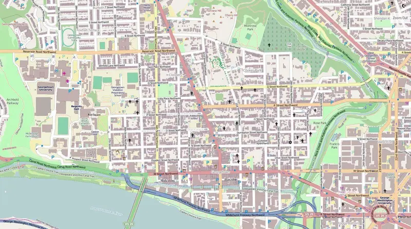 Map: Opensteet Map of Georgetown Washington Dc 2014