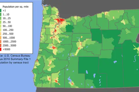 Map: Oregon Population Map 2000