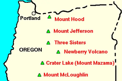 Map: Oregon Volcanoes Map