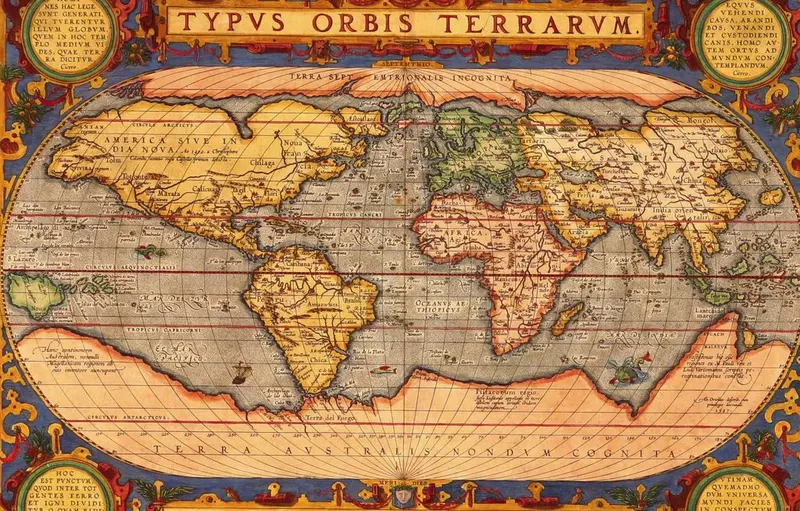 Map: Ortelius’s map of the world, 1564