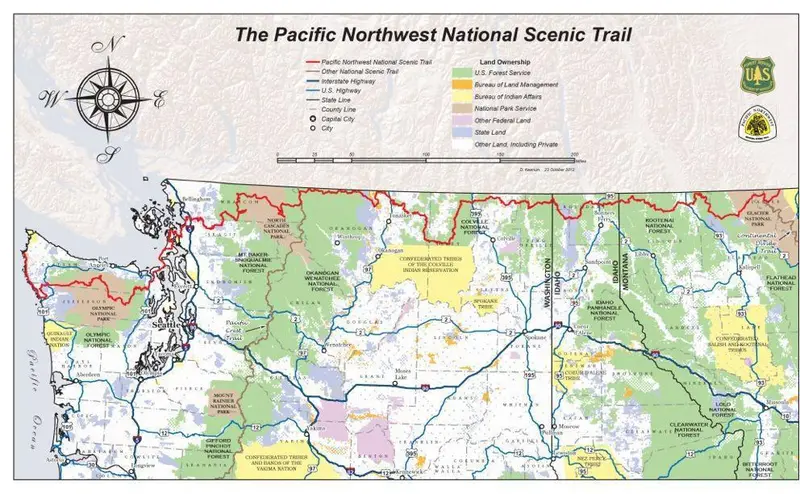 Map: Pacific Northwest National Scenic Trail Overview Map