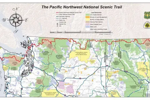 Map: Pacific Northwest National Scenic Trail Overview Map