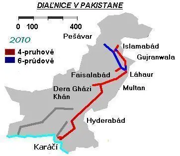 Map: Pakistan Motorway Multilanes Map