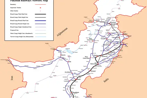 Map: Pakistan Railways Network Map