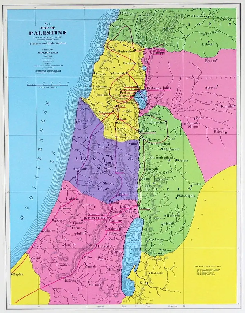 Map: Palestine New Testament map