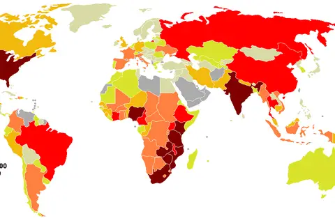 Map: People Living with Hiv Aids World Map