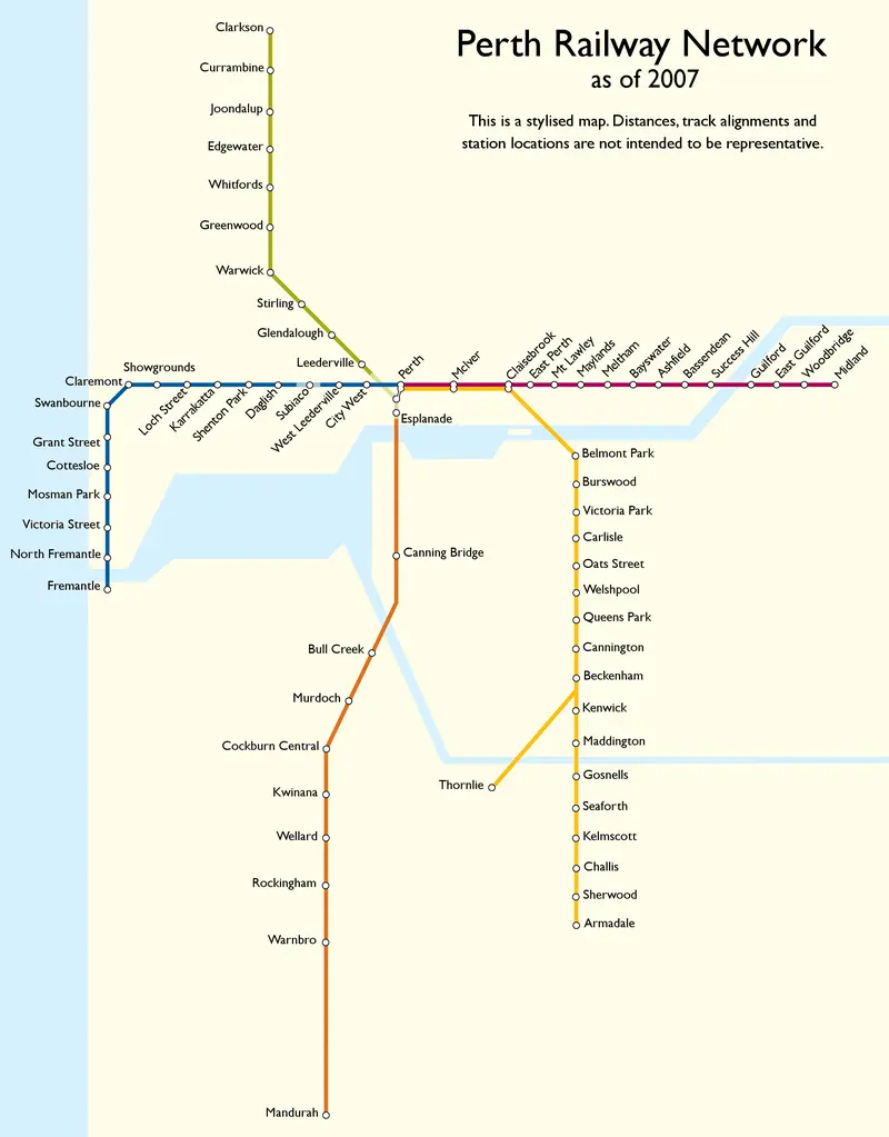 Map: Perth Railway Map