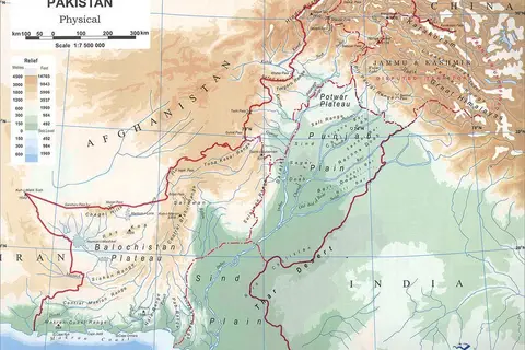 Map: Physical Map of Pakistan