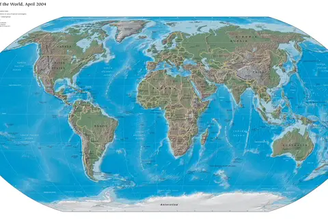 Map: Physical World Map 20040401