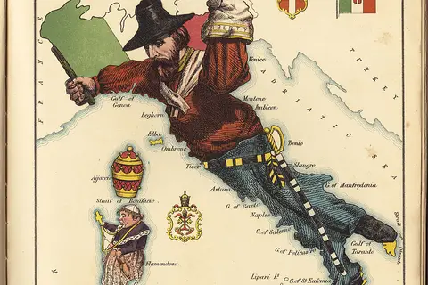 Map: Pictorial map of Italy 1868