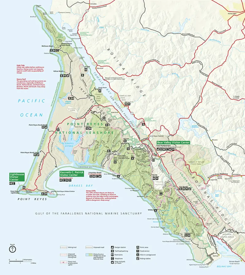 Map: Point Reyes National Seashore Map