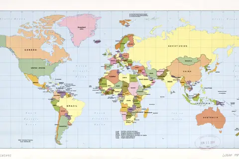 Map: Political Map of the World April 1989 Loc 2010585495