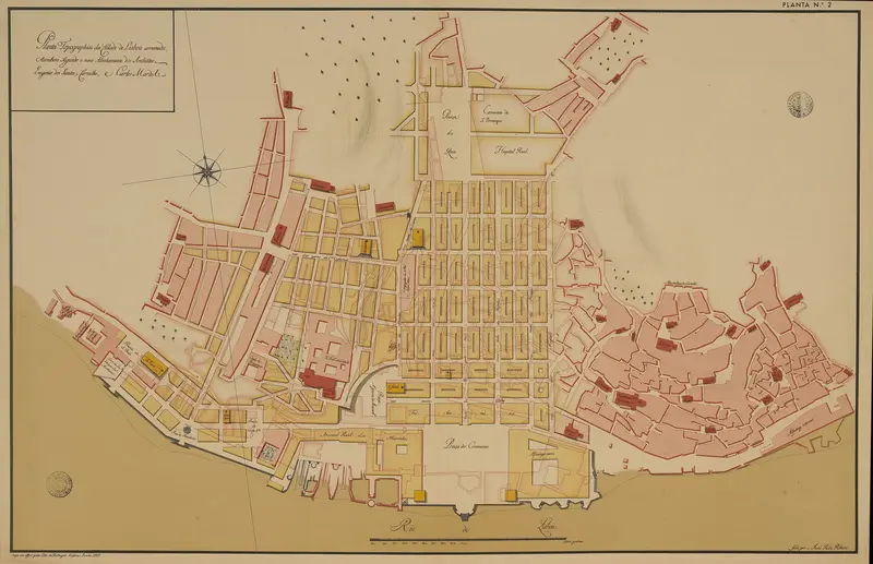 Map: Pombaline Baixa Lisbon Map 1756