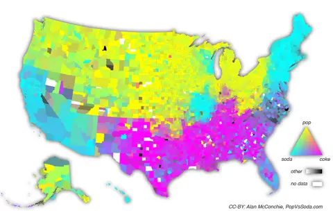 Map: “Pop” vs. “Soda” by state.