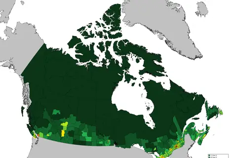 Map: Population Density Map of Canada 2016