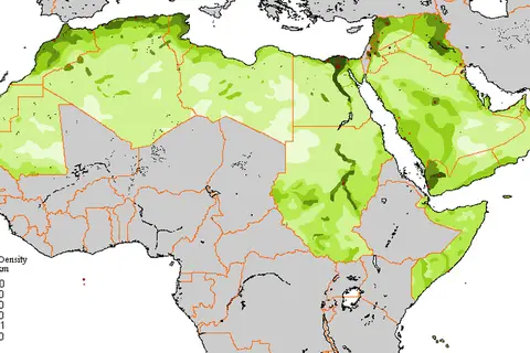 Map: Population density of the Arab world