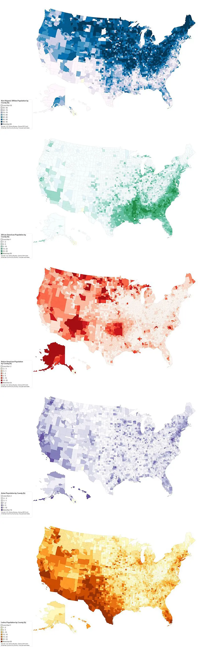 Map: Population Distribution by Ethnicity in the United States